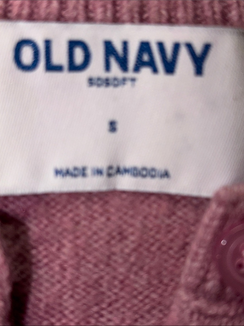 Old Navy Women's Mauve Pink Button-Up Crewneck Cardigan size small - Picture 2 of 3